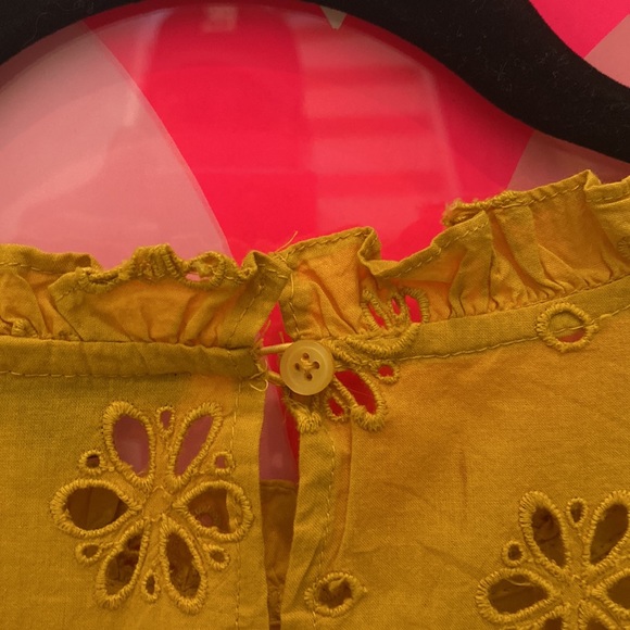 Jcrew size M ruffle neck long sleeve top - Picture 5 of 5